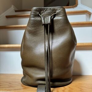 Vintage COACH 9929 Olive or Loden Green The Sling Leather XL Bucket Bag Rare